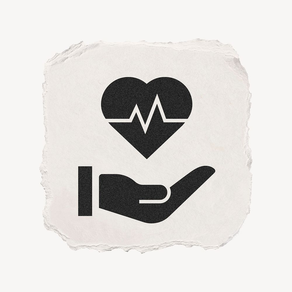 Heartbeat hand icon, ripped paper | Free Photo - rawpixel