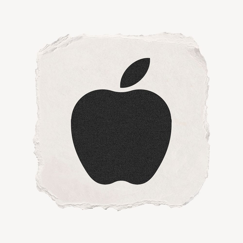 Apple icon, ripped paper design
