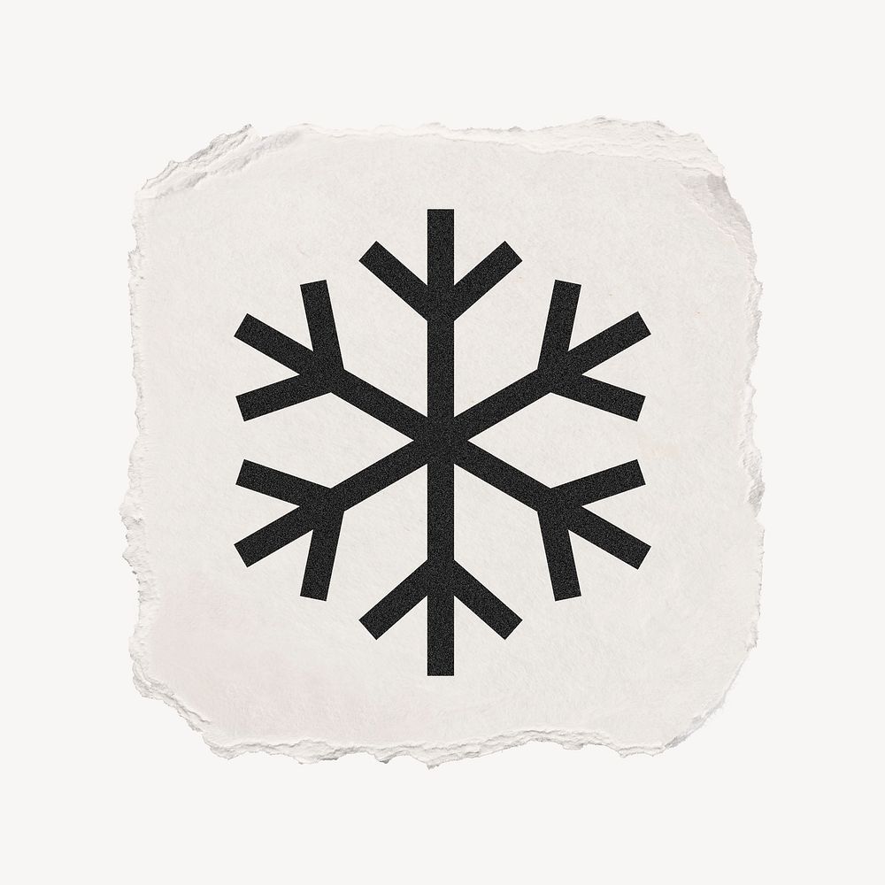 Snowflake icon, ripped paper design