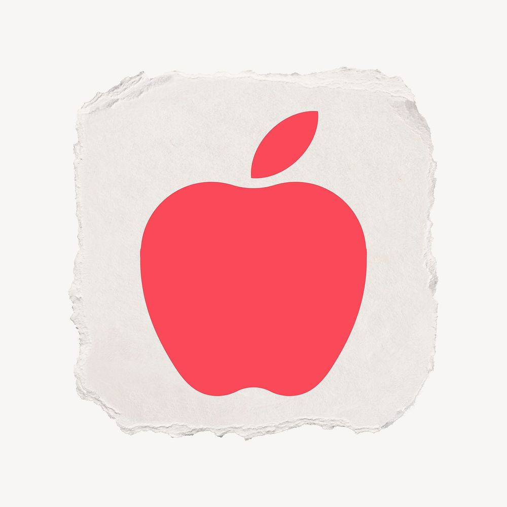 Apple icon, ripped paper design