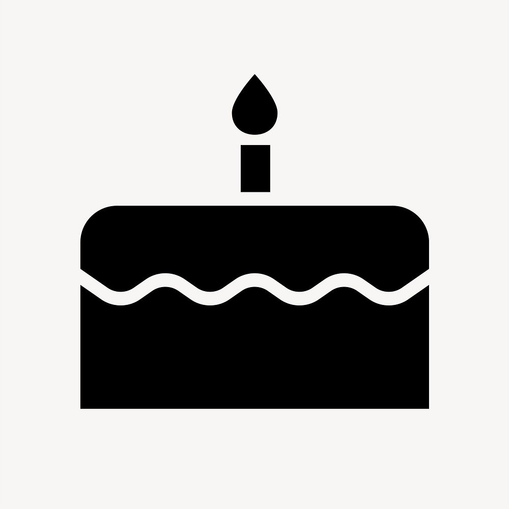 Birthday cake icon, simple flat design vector