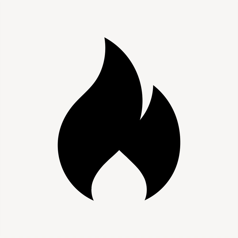 Flame icon, simple flat design