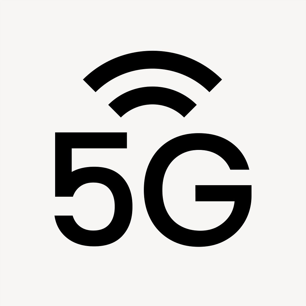 5G network icon, simple flat design vector