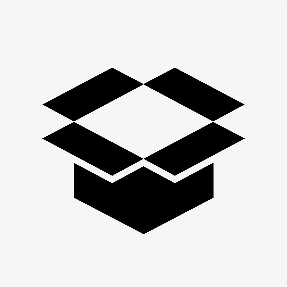 Open box icon, simple flat design