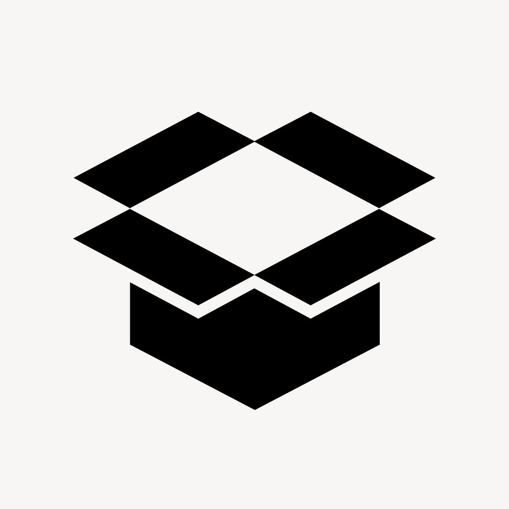 Open box icon, simple flat design  psd