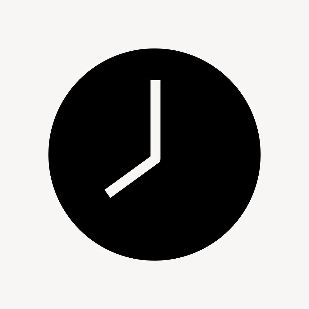Clock icon, simple flat design vector