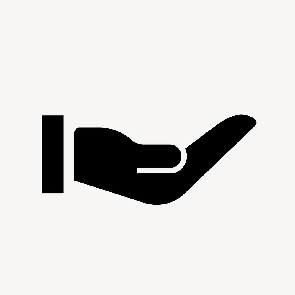 Cupping hand icon, simple flat design  psd