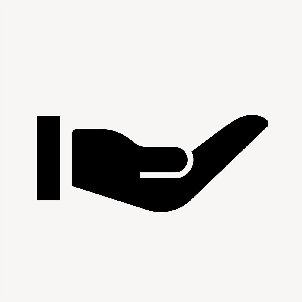 Cupping hand icon, simple flat design vector