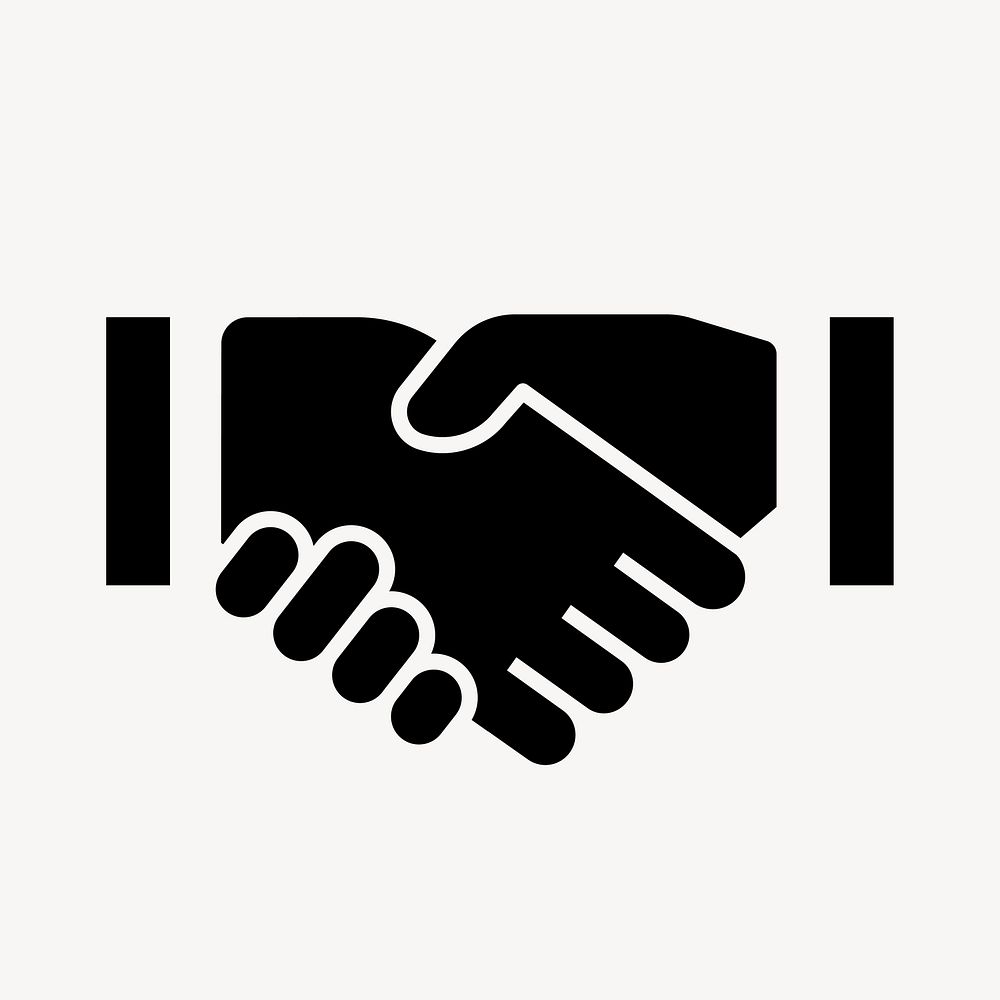 Business handshake icon, simple flat design vector