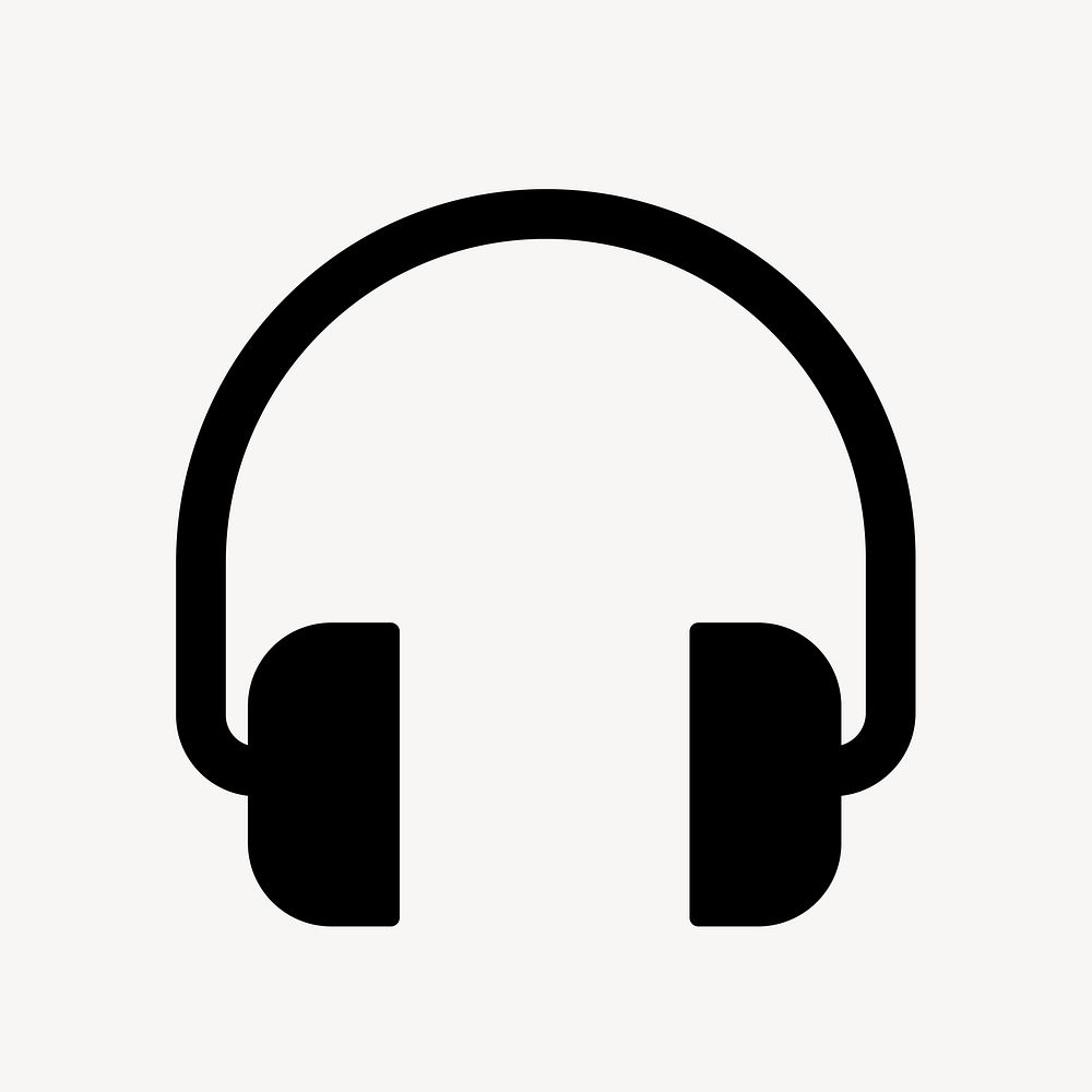 Headphones, music icon, simple flat design