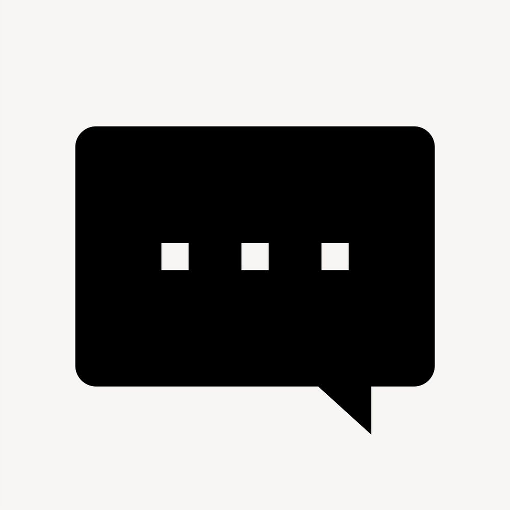 Speech bubble icon, simple flat design vector