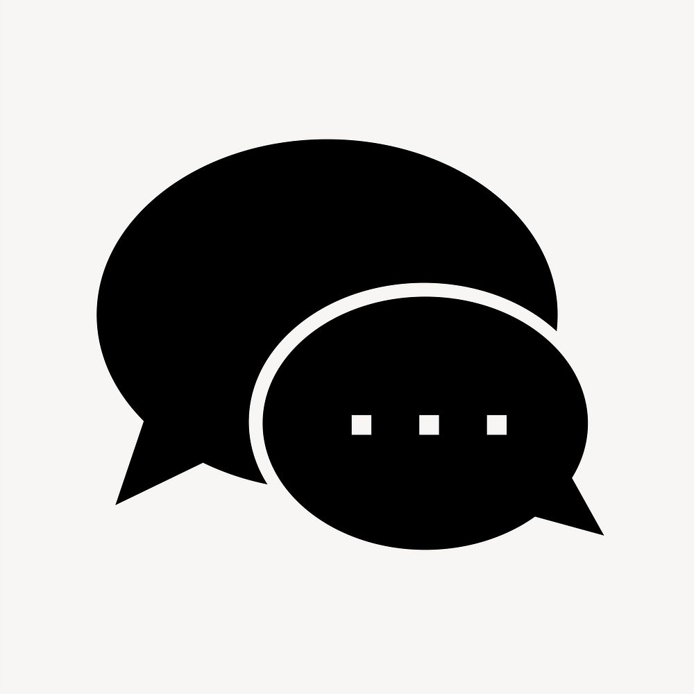 Speech bubble icon, simple flat design vector