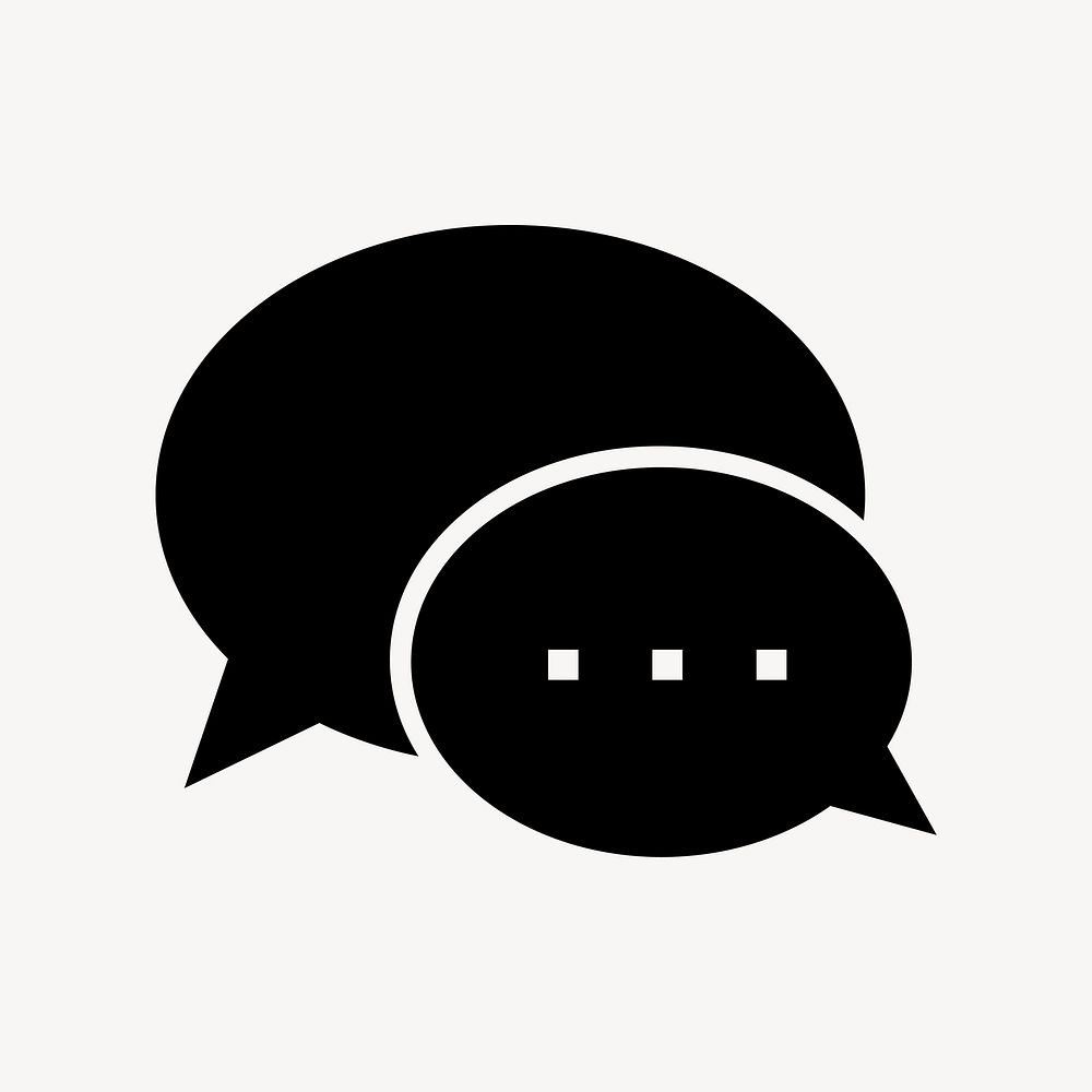 Speech bubble icon, simple flat design  psd
