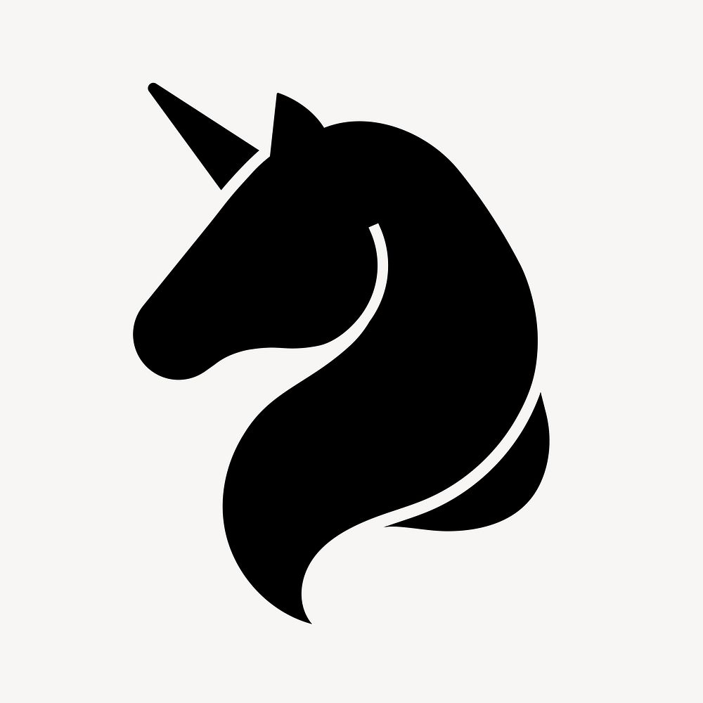 Unicorn icon, simple flat design vector