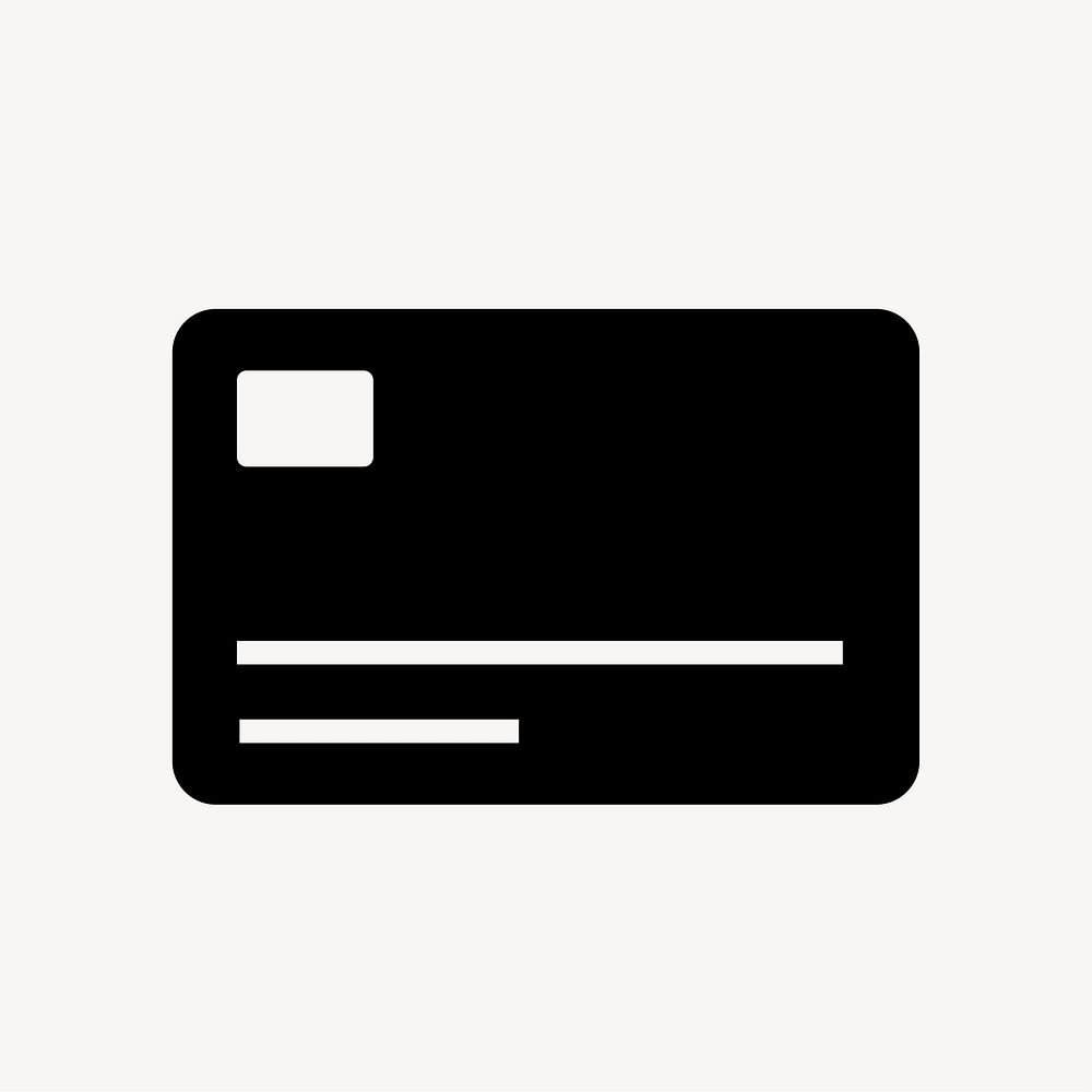 Credit card icon, simple flat design