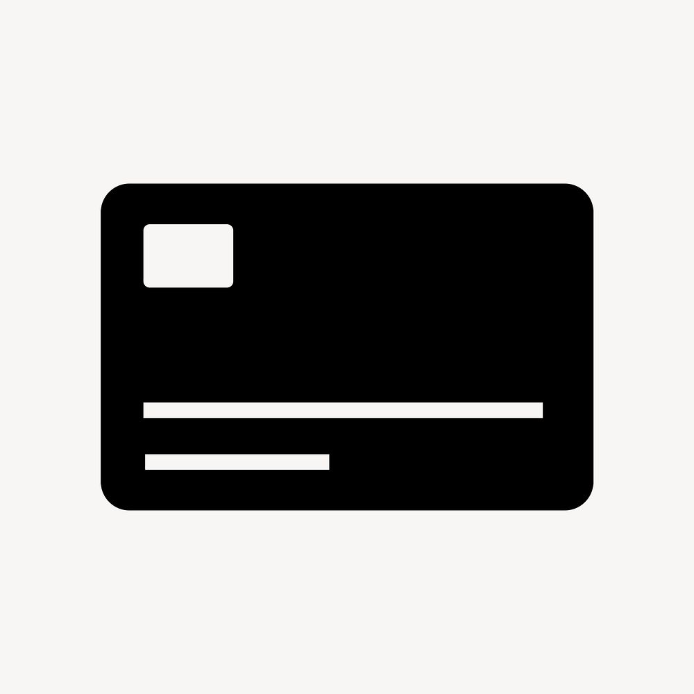 Credit card icon, simple flat design  psd