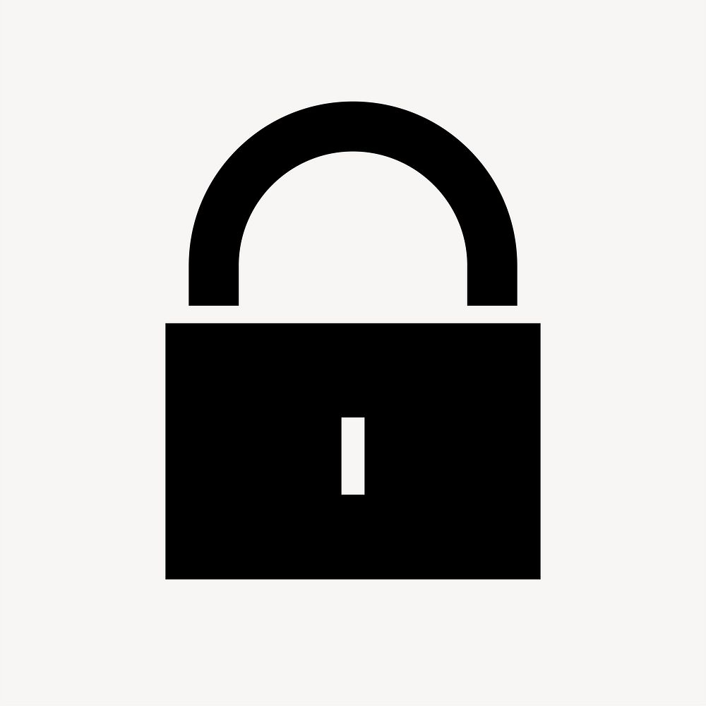 Lock, privacy icon, simple flat design vector