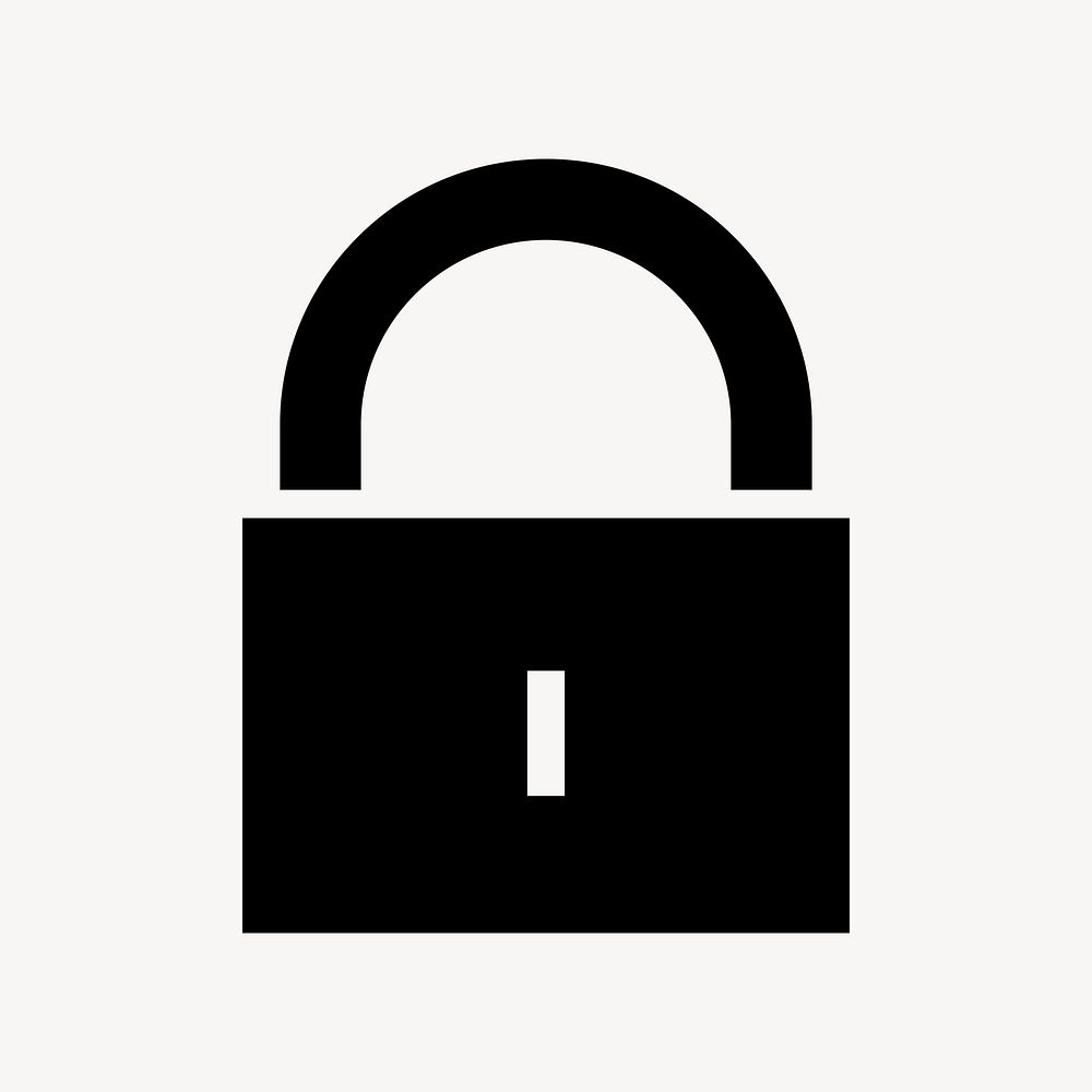 Lock, privacy icon, simple flat design  psd