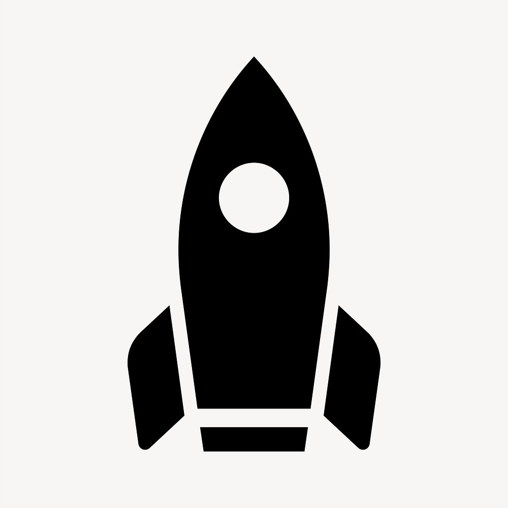 Rocket icon, simple flat design vector