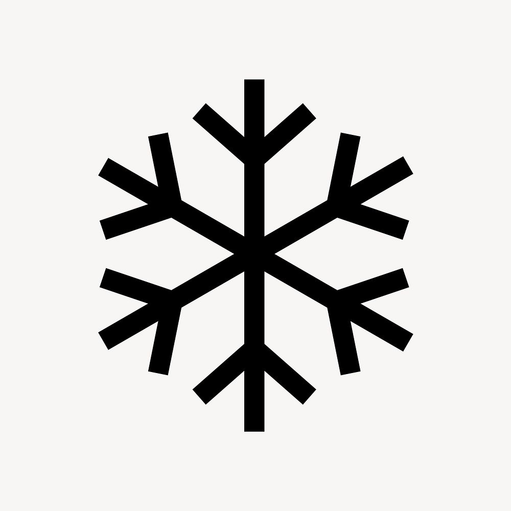 Snowflake icon, simple flat design vector