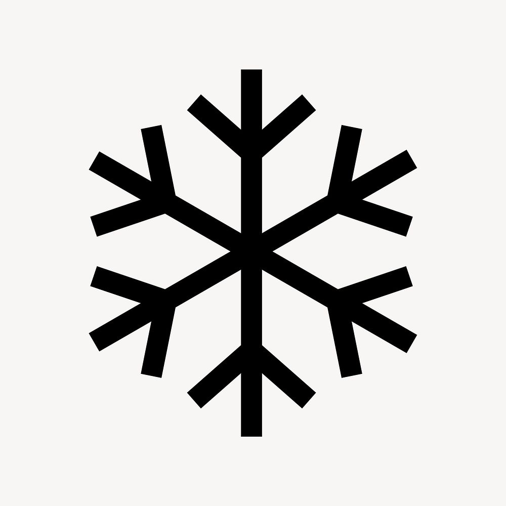 Snowflake icon, simple flat design  psd