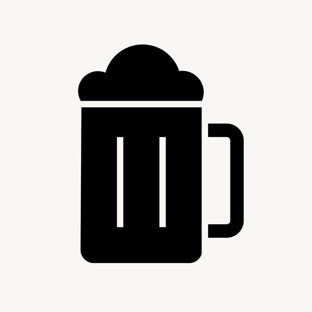 Beer glass icon, simple flat design vector