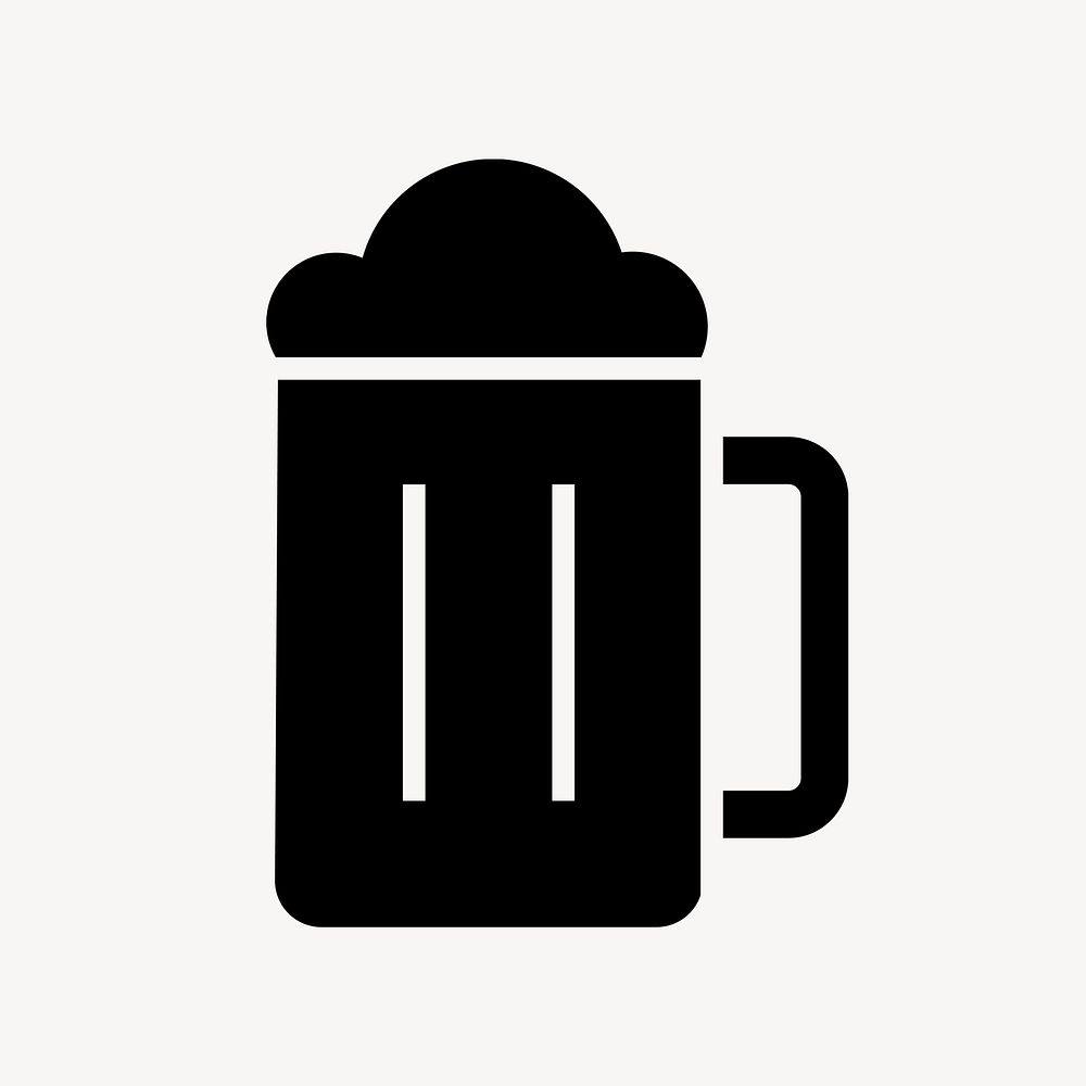 Beer glass icon, simple flat design  psd