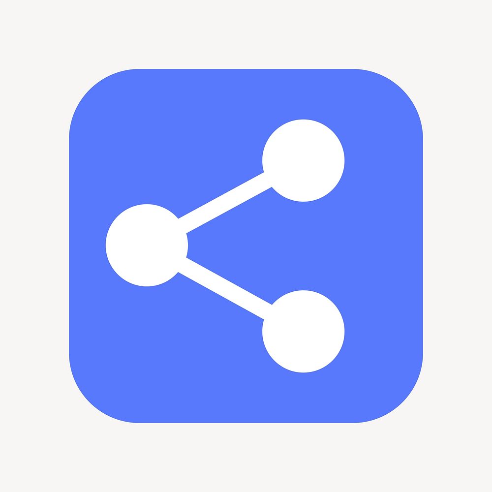 Link icon, flat square design  psd