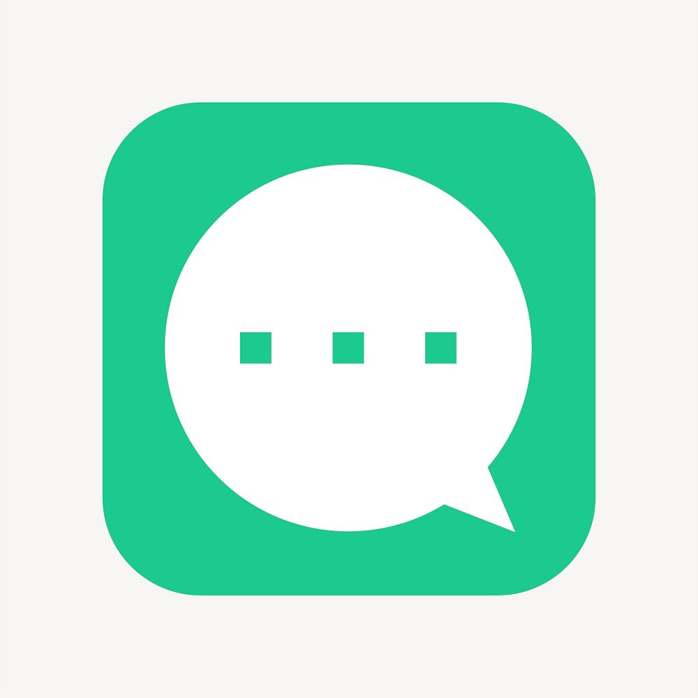 Speech bubble icon, flat square design
