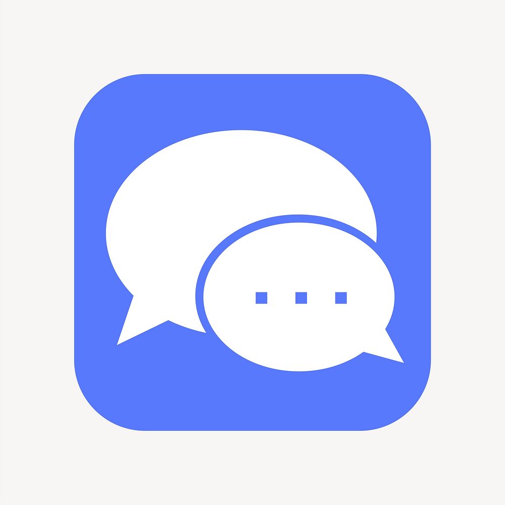 Speech bubble icon, flat square design vector