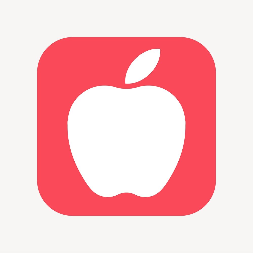 Apple icon, flat square design