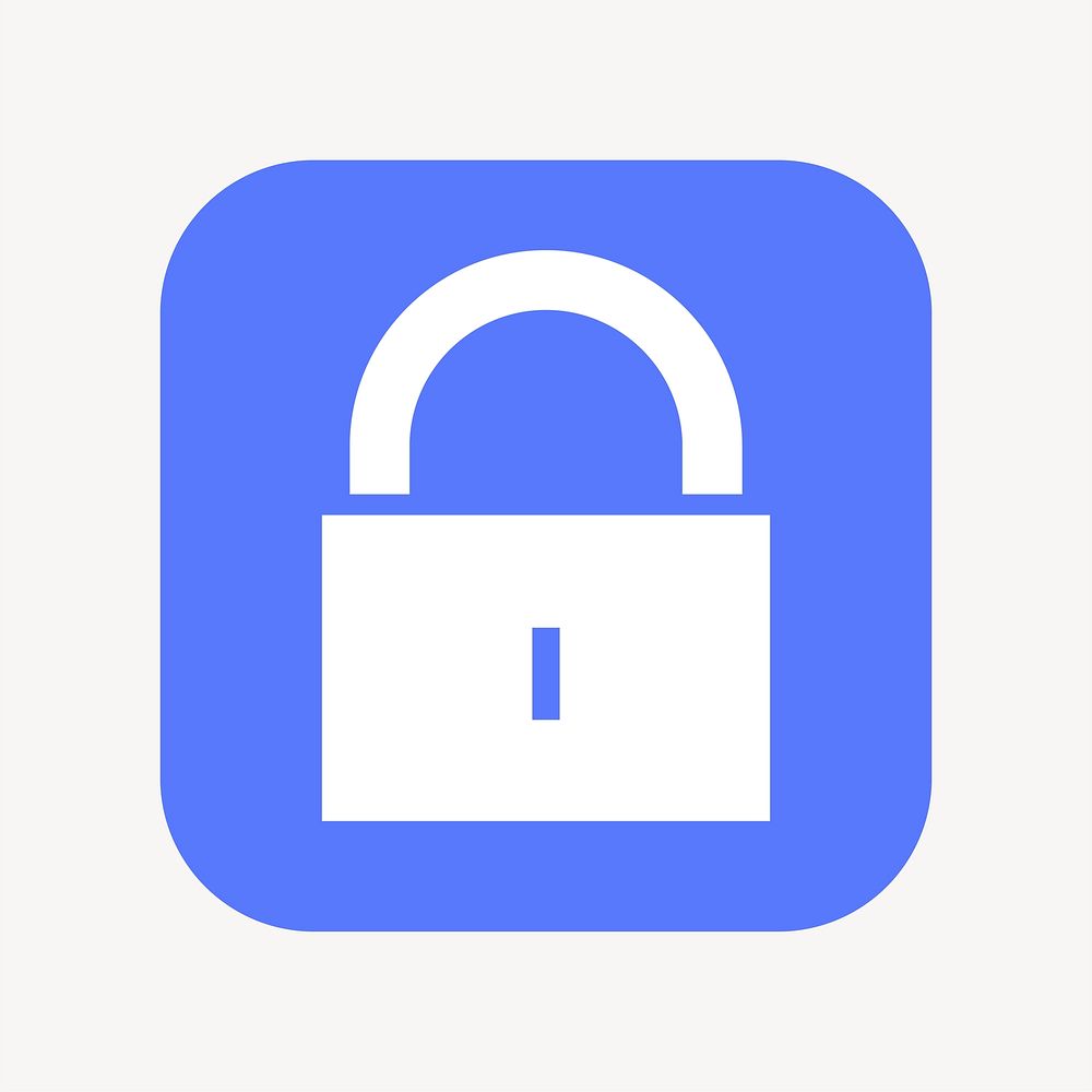 Lock, privacy icon, flat square design vector