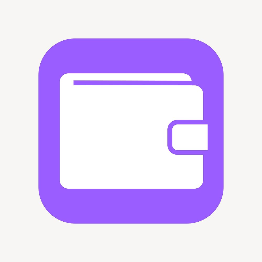 Wallet payment icon, flat square design vector