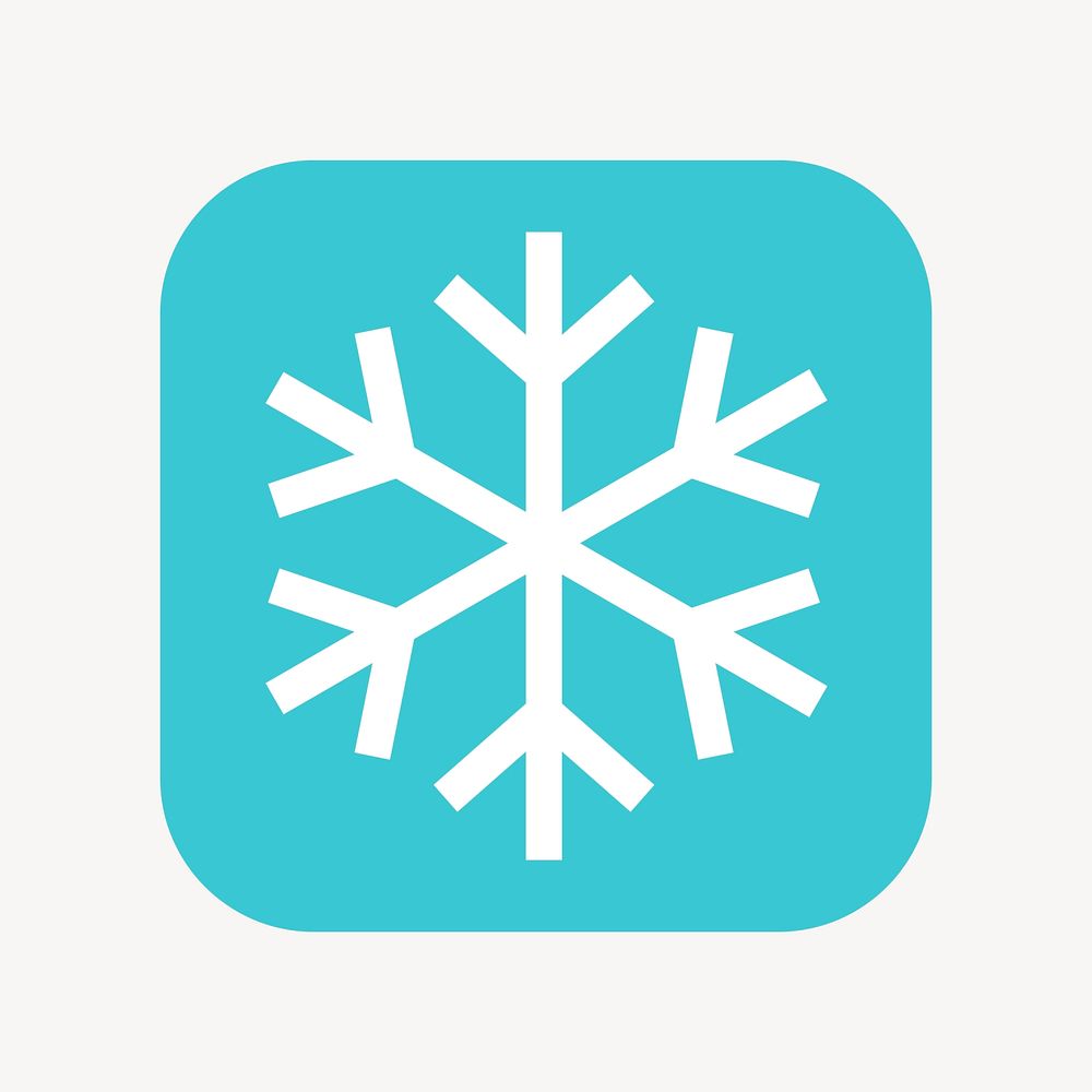 Snowflake icon, flat square design vector