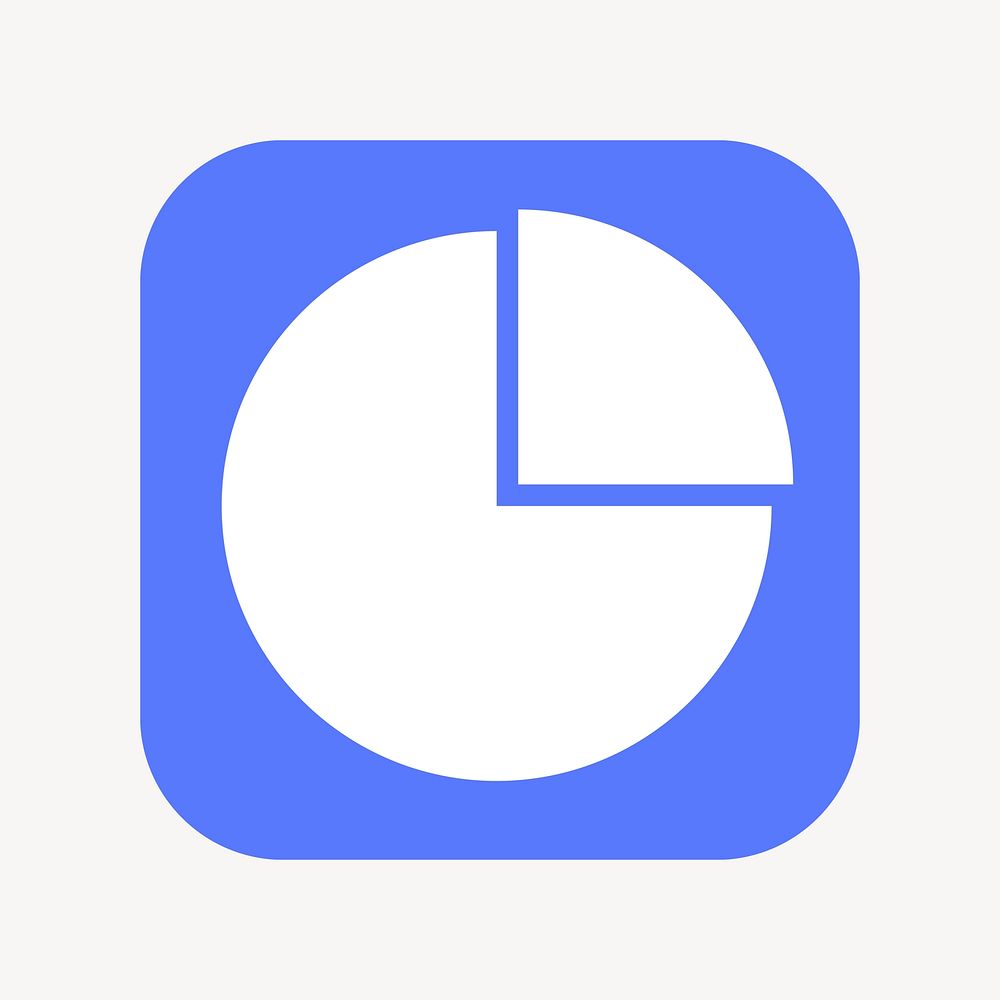 Pie chart icon, flat square design  psd