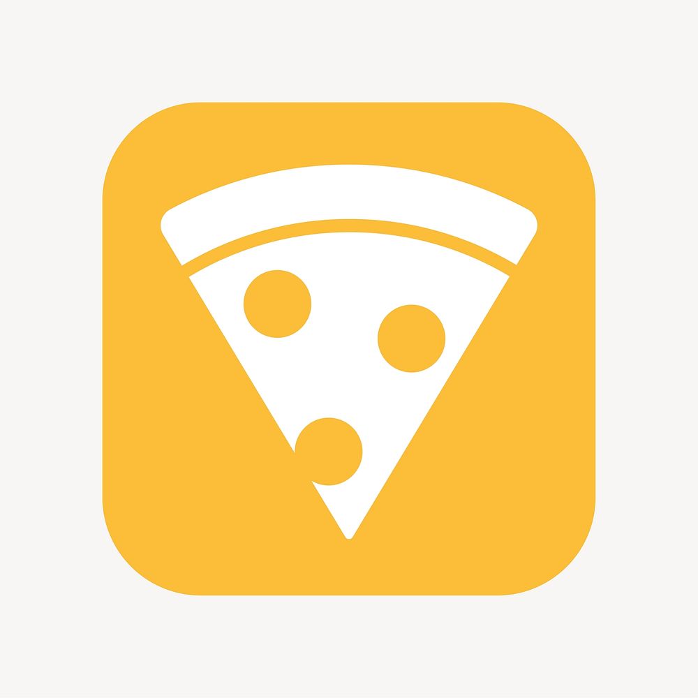 Pizza icon, flat square design vector