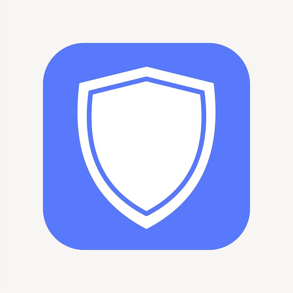 Shield, protection icon, flat square design vector