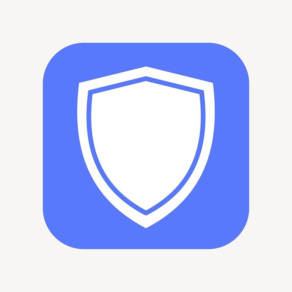Shield, protection icon, flat square design