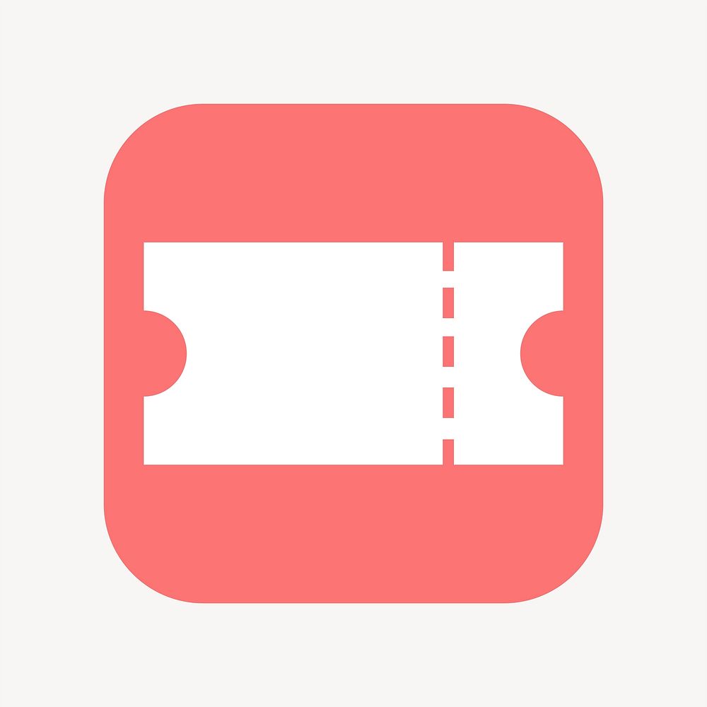 Voucher, ticket icon, flat square design vector