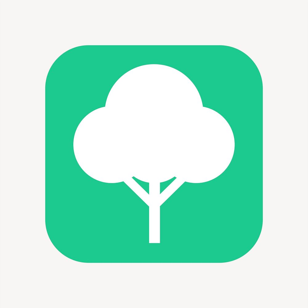 Tree, environment icon, flat square design vector