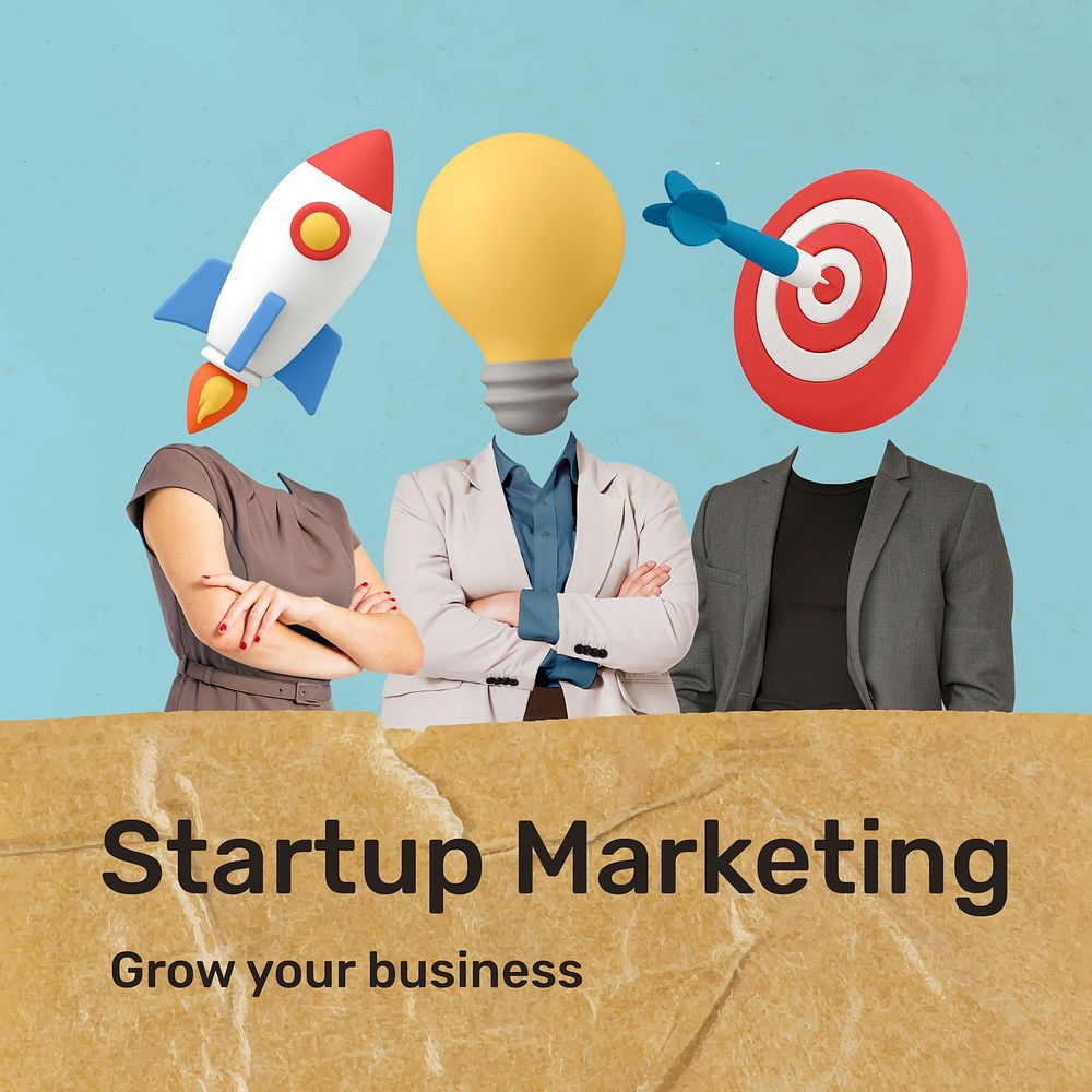 Startup marketing Instagram post template, business remixed media vector