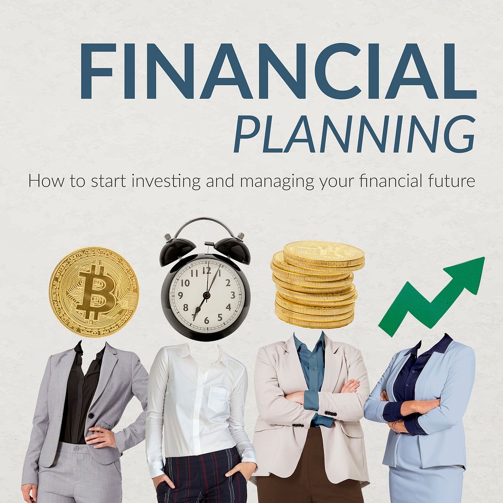 Financial planning Instagram post template, business remixed media vector