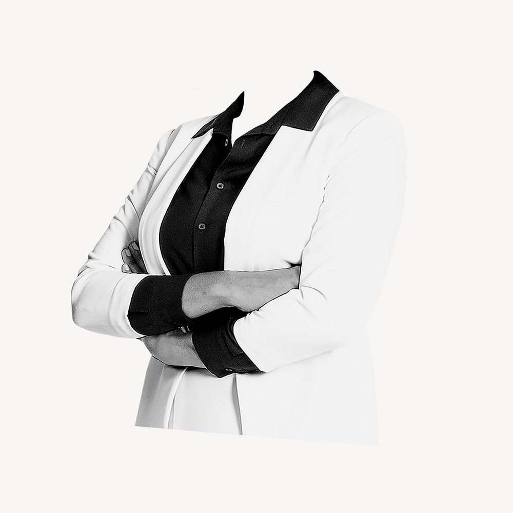 Headless businesswoman, arms crossed gesture image