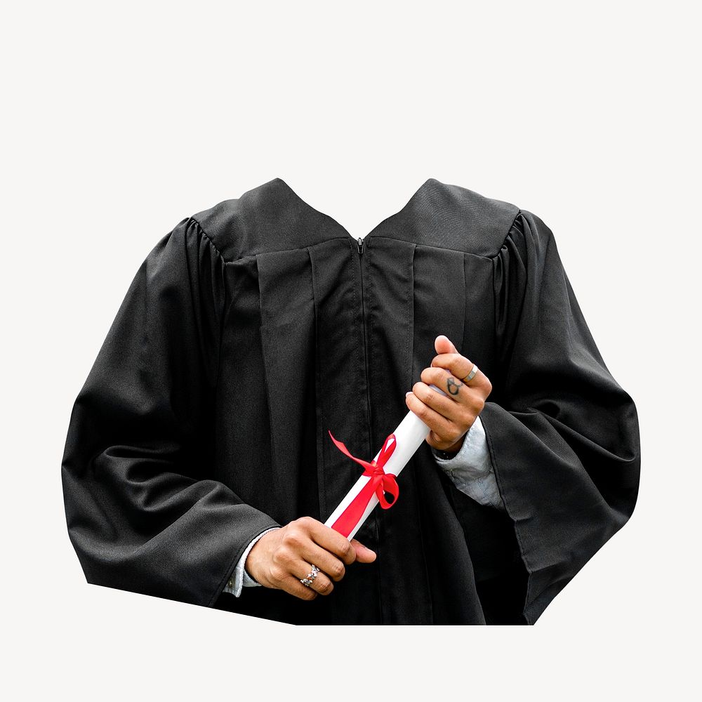 Headless graduate, surreal education cut out