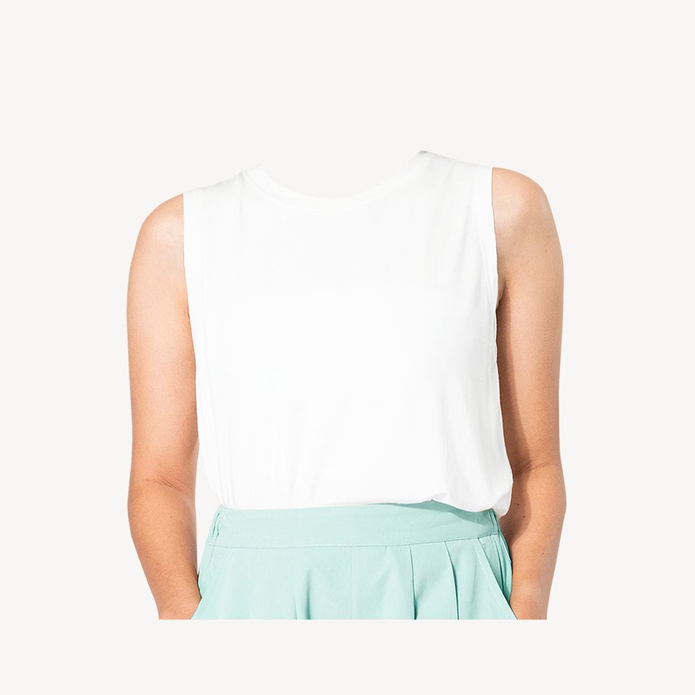 Headless woman in tank top, women's fashion image psd