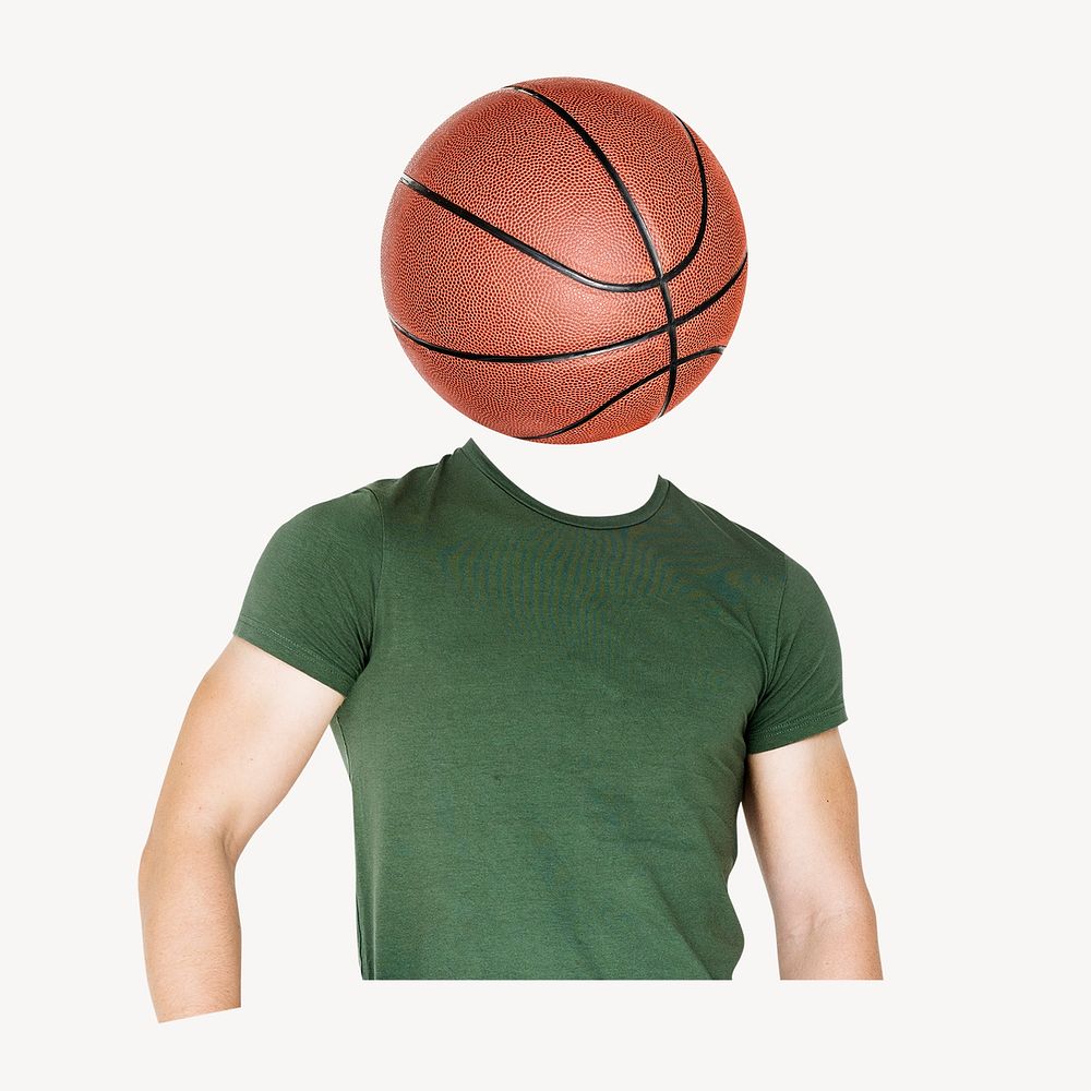 Basketball head man, sports remixed media psd