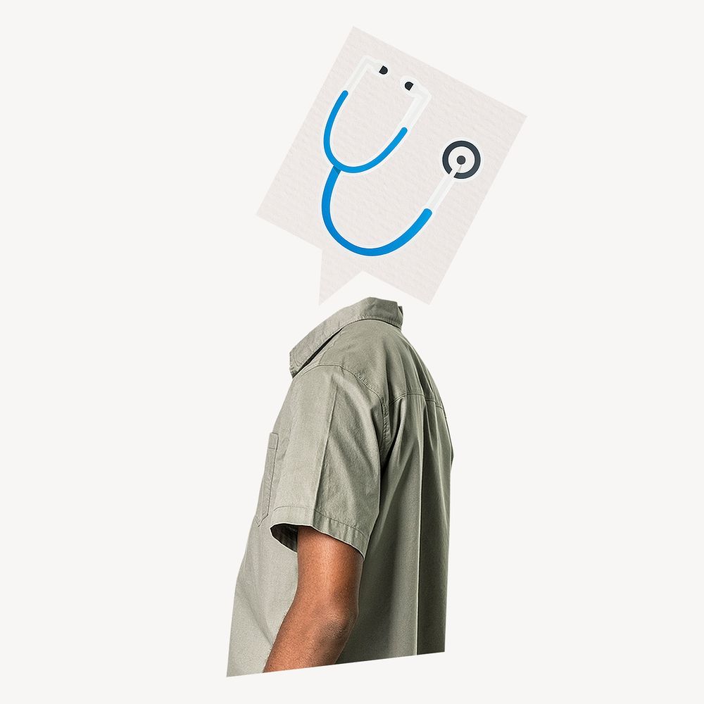 Stethoscope head man, medical, health remixed media
