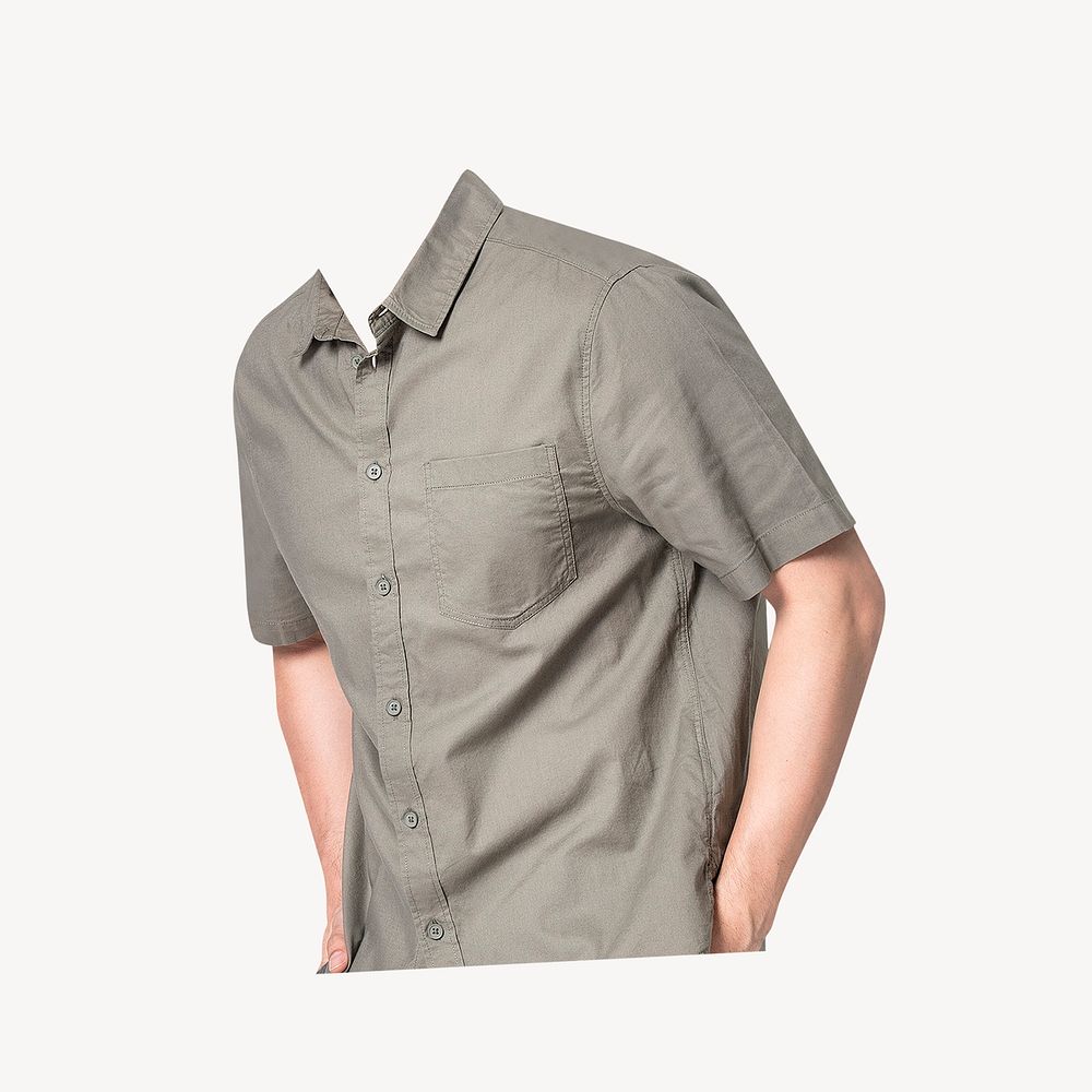 Headless man wearing shirt, men's casual fashion image psd