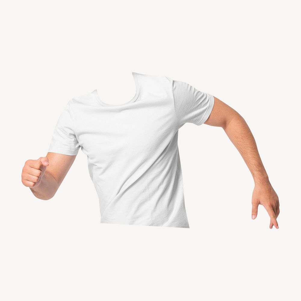 Running headless man sticker, fitness, wellness image psd