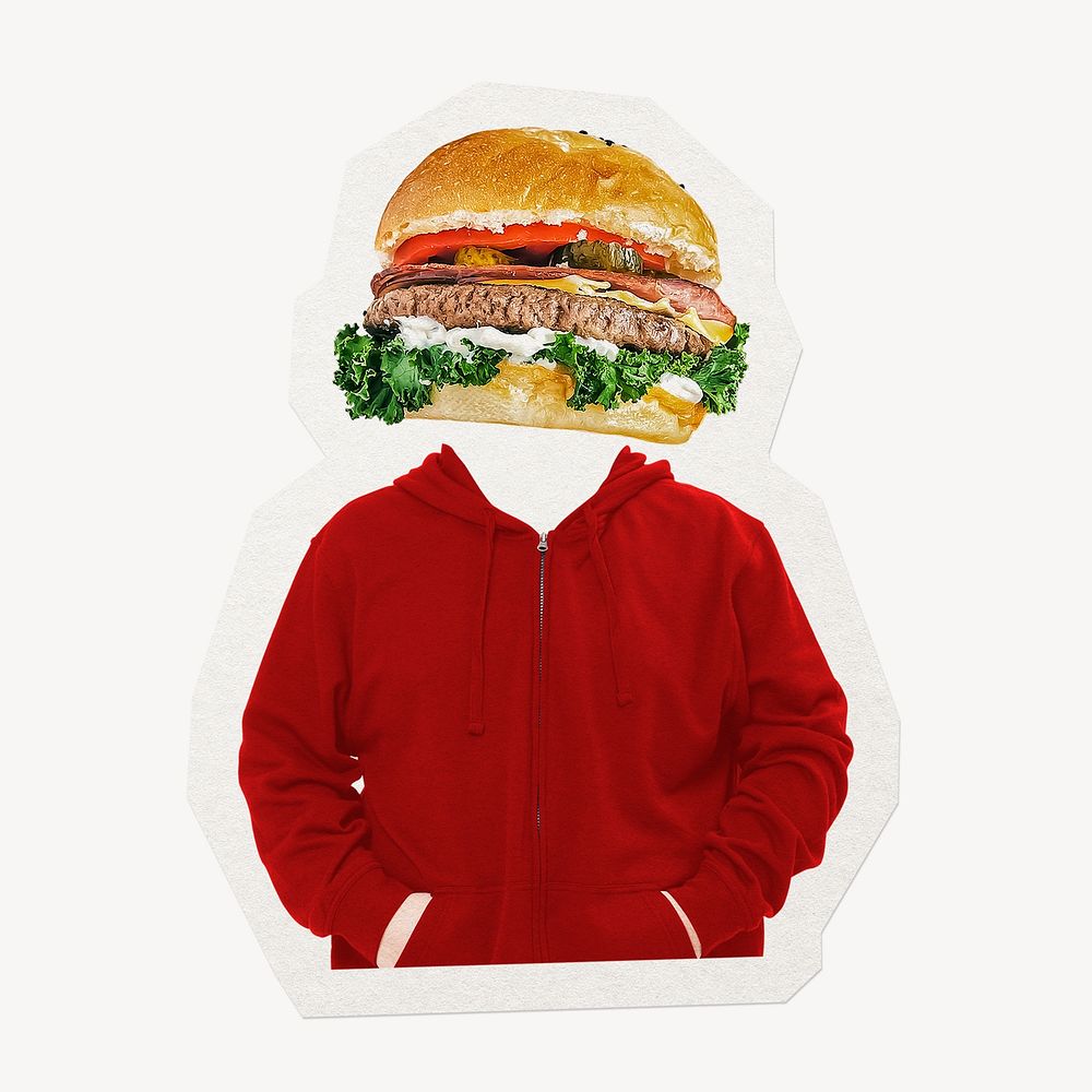 Burger head man, junk food remixed media